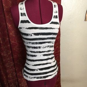 Black and white stripe tank top